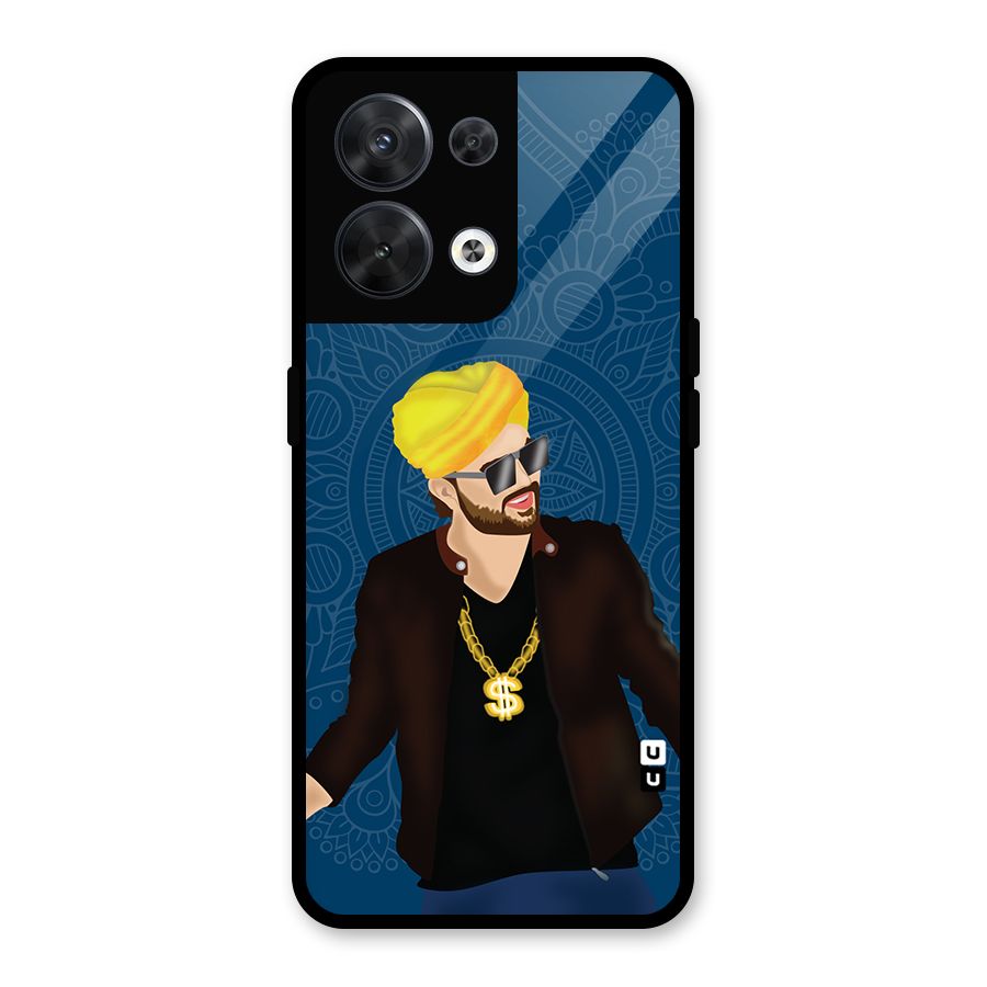 Indie Pop Illustration Glass Back Case for Oppo Reno8 5G
