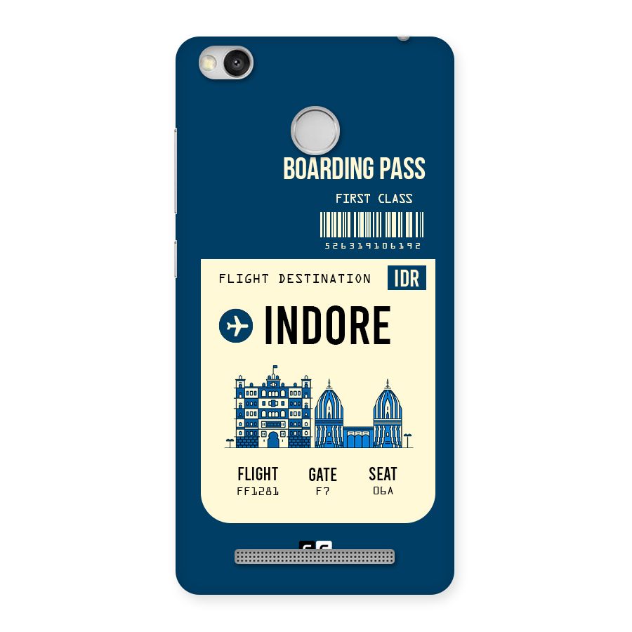 Indore Boarding Pass Back Case for Redmi 3S Prime