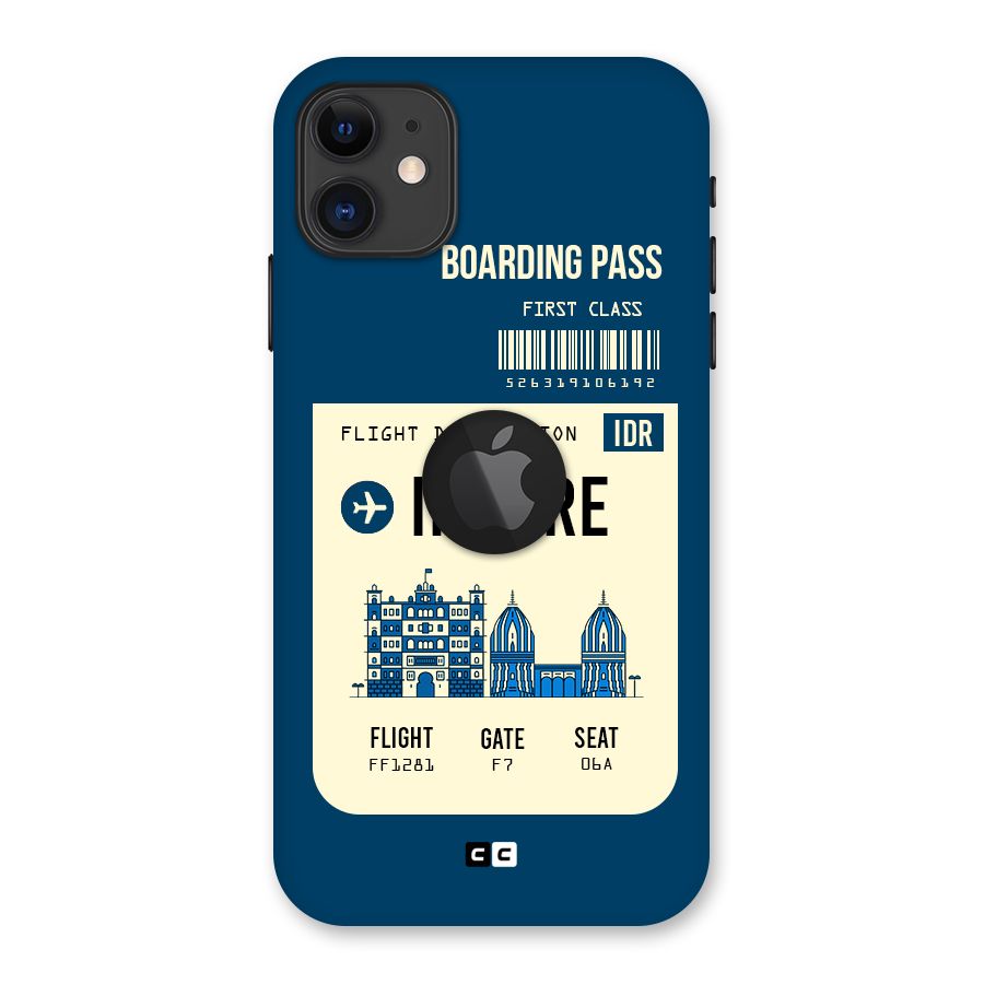 Indore Boarding Pass Back Case for iPhone 11 Logo Cut