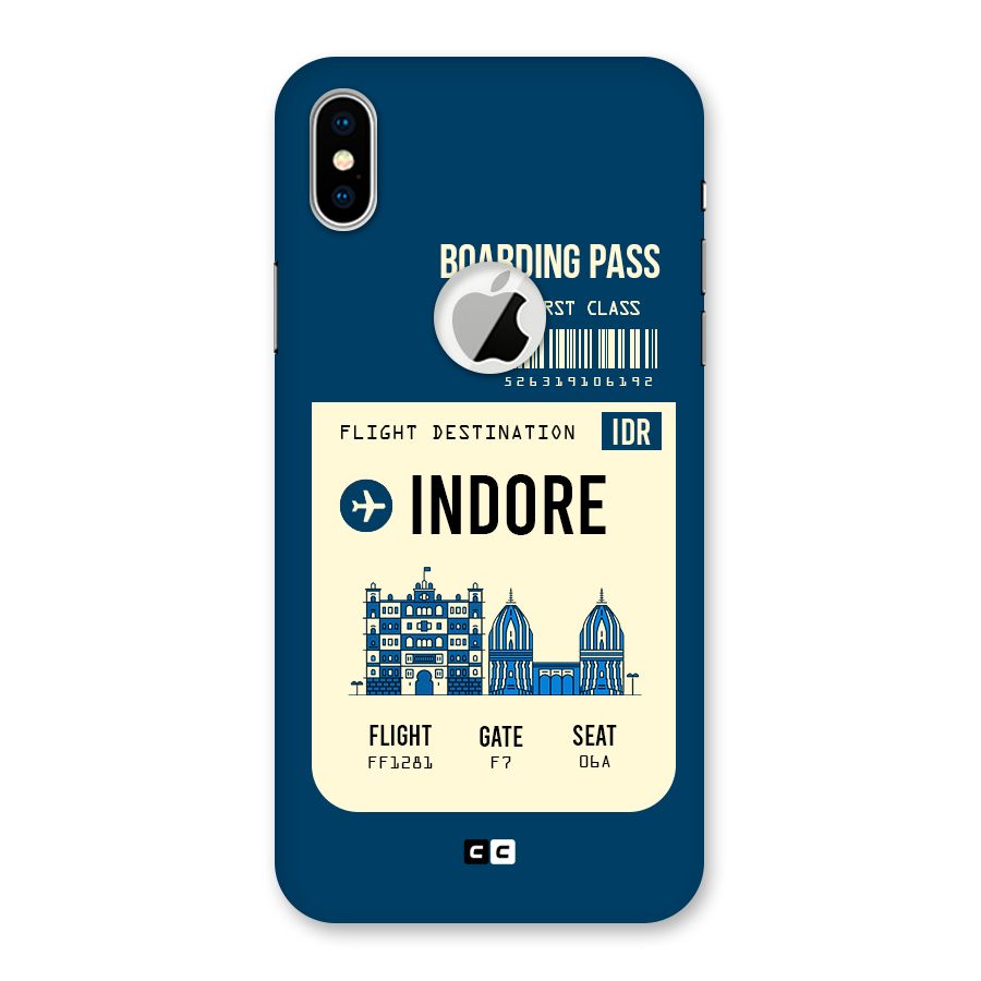 Indore Boarding Pass Back Case for iPhone X Logo Cut