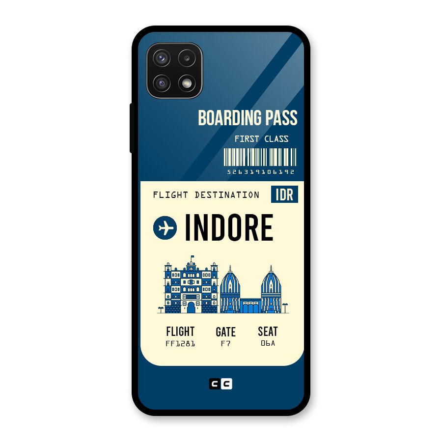 Indore Boarding Pass Glass Back Case for Galaxy A22 5G