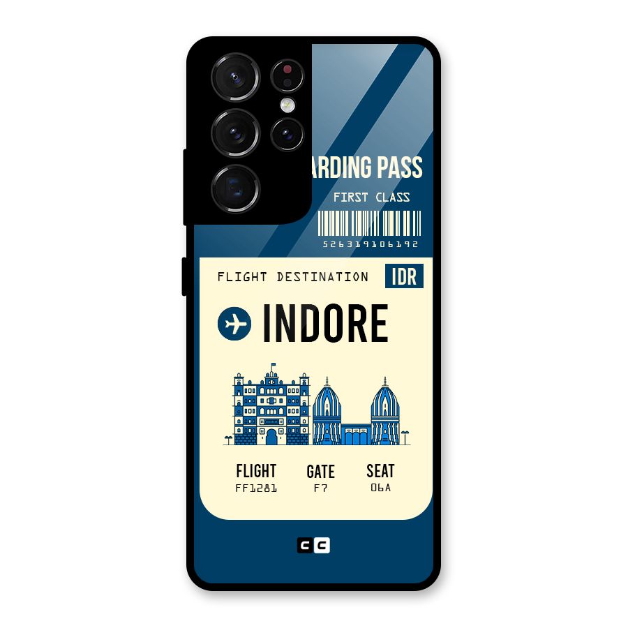 Indore Boarding Pass Glass Back Case for Galaxy S21 Ultra 5G