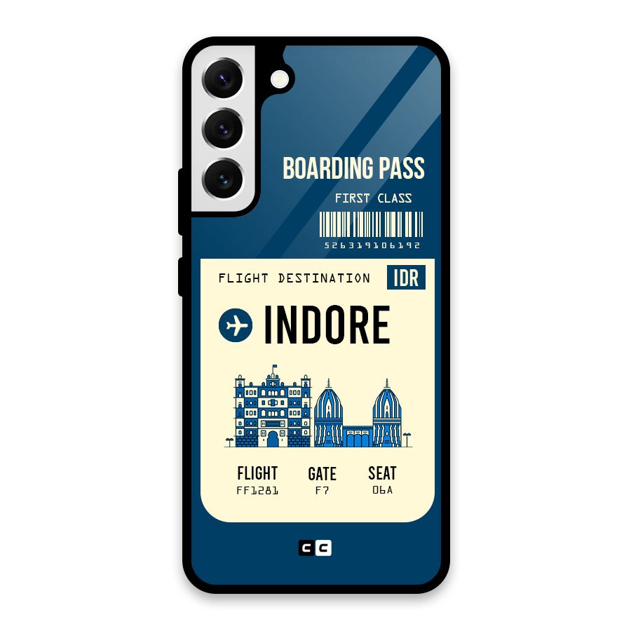 Indore Boarding Pass Glass Back Case for Galaxy S22 Plus 5G