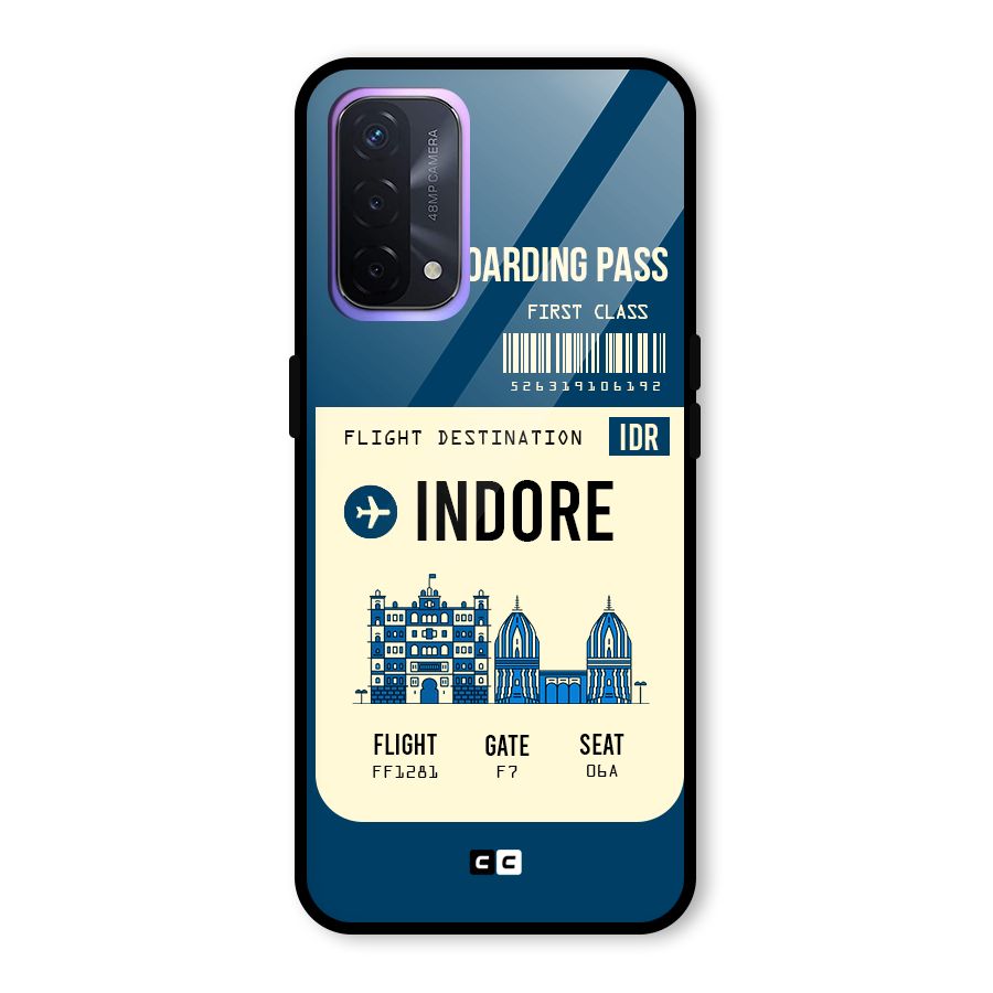 Indore Boarding Pass Glass Back Case for Oppo A74 5G