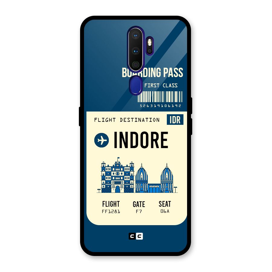 Indore Boarding Pass Glass Back Case for Oppo A9 (2020)