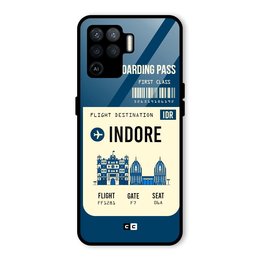 Indore Boarding Pass Glass Back Case for Oppo F19 Pro
