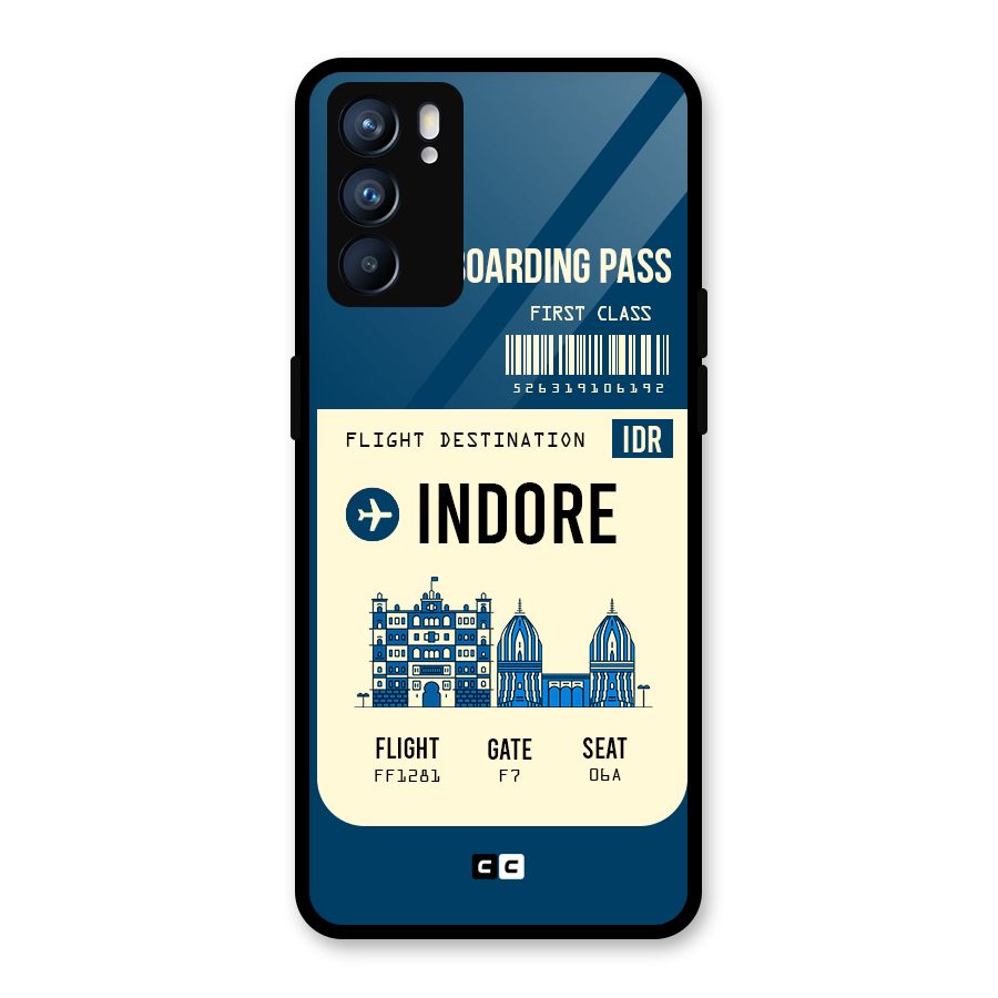 Indore Boarding Pass Glass Back Case for Oppo Reno6 5G