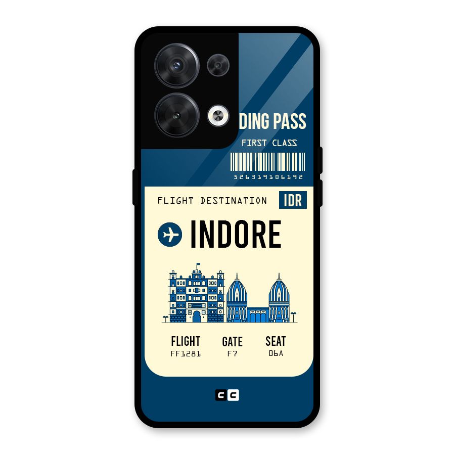 Indore Boarding Pass Glass Back Case for Oppo Reno8 5G