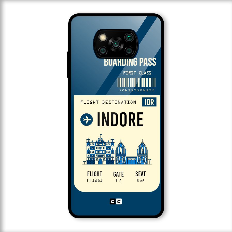 Indore Boarding Pass Glass Back Case for Poco X3