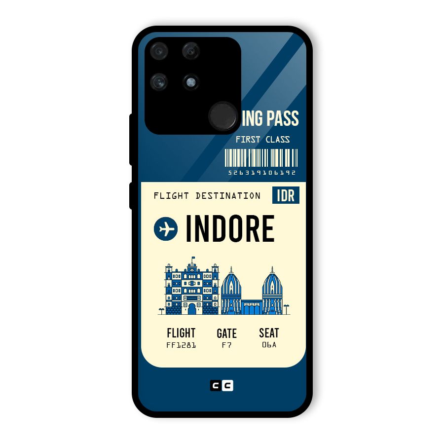 Indore Boarding Pass Glass Back Case for Realme Narzo 50A