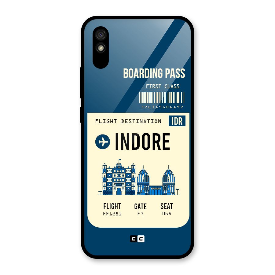 Indore Boarding Pass Glass Back Case for Redmi 9i