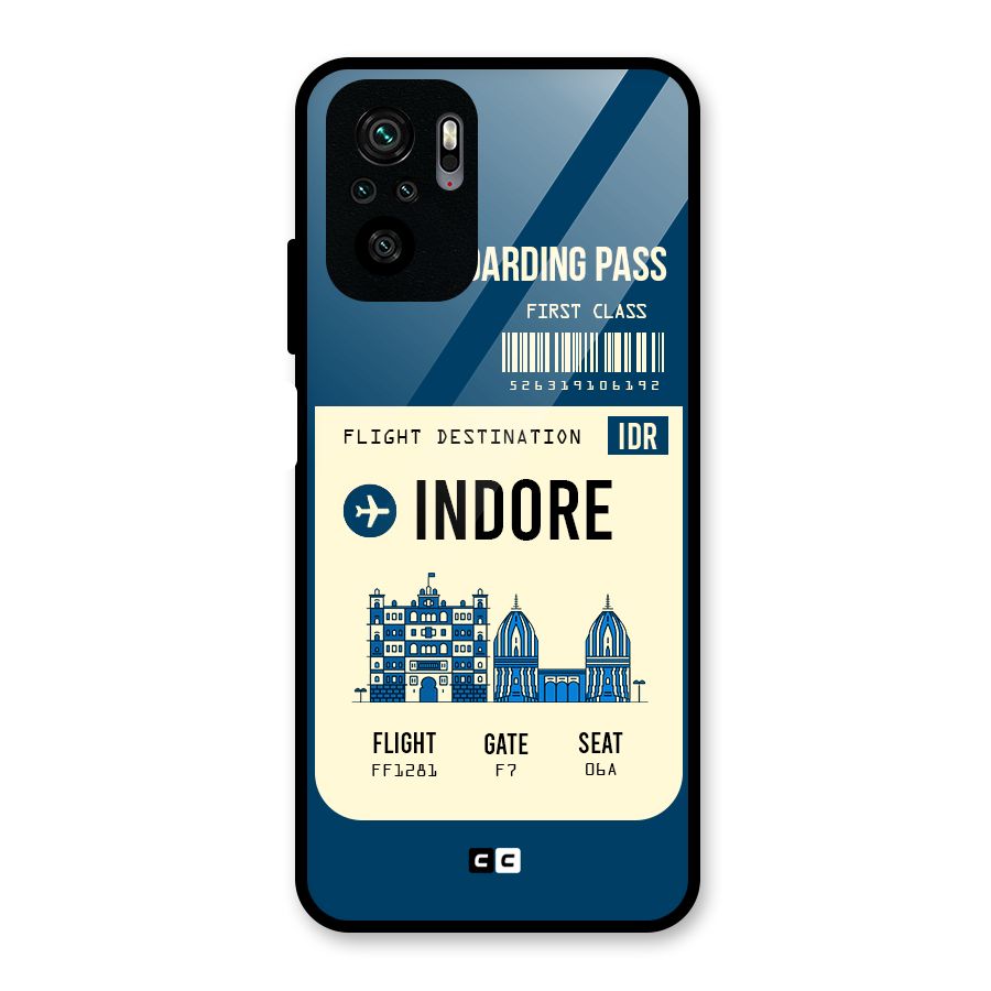 Indore Boarding Pass Glass Back Case for Redmi Note 10S