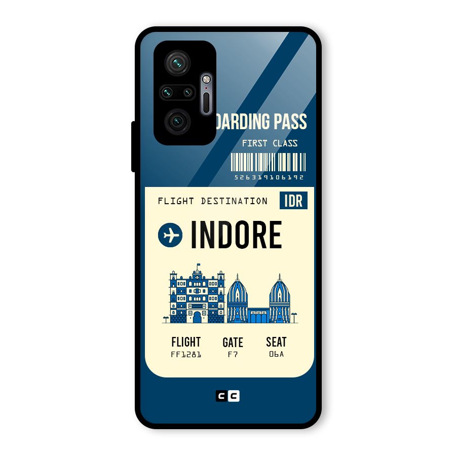 Indore Boarding Pass Glass Back Case for Redmi Note 10 Pro Max