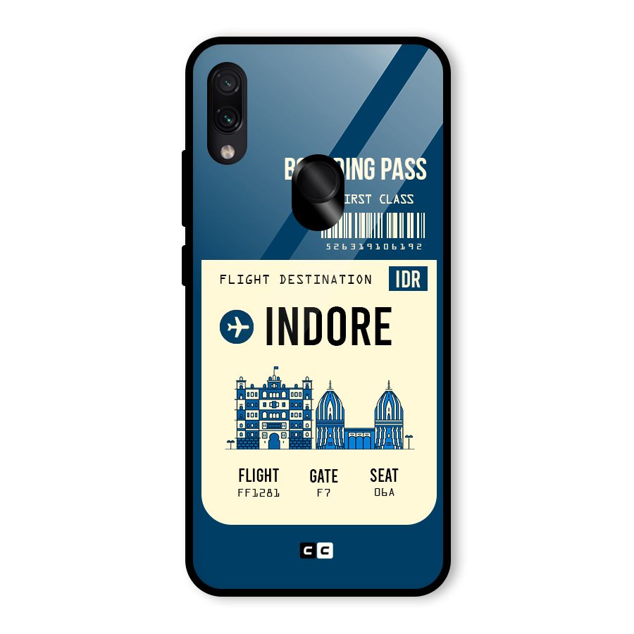 Indore Boarding Pass Glass Back Case for Redmi Note 7