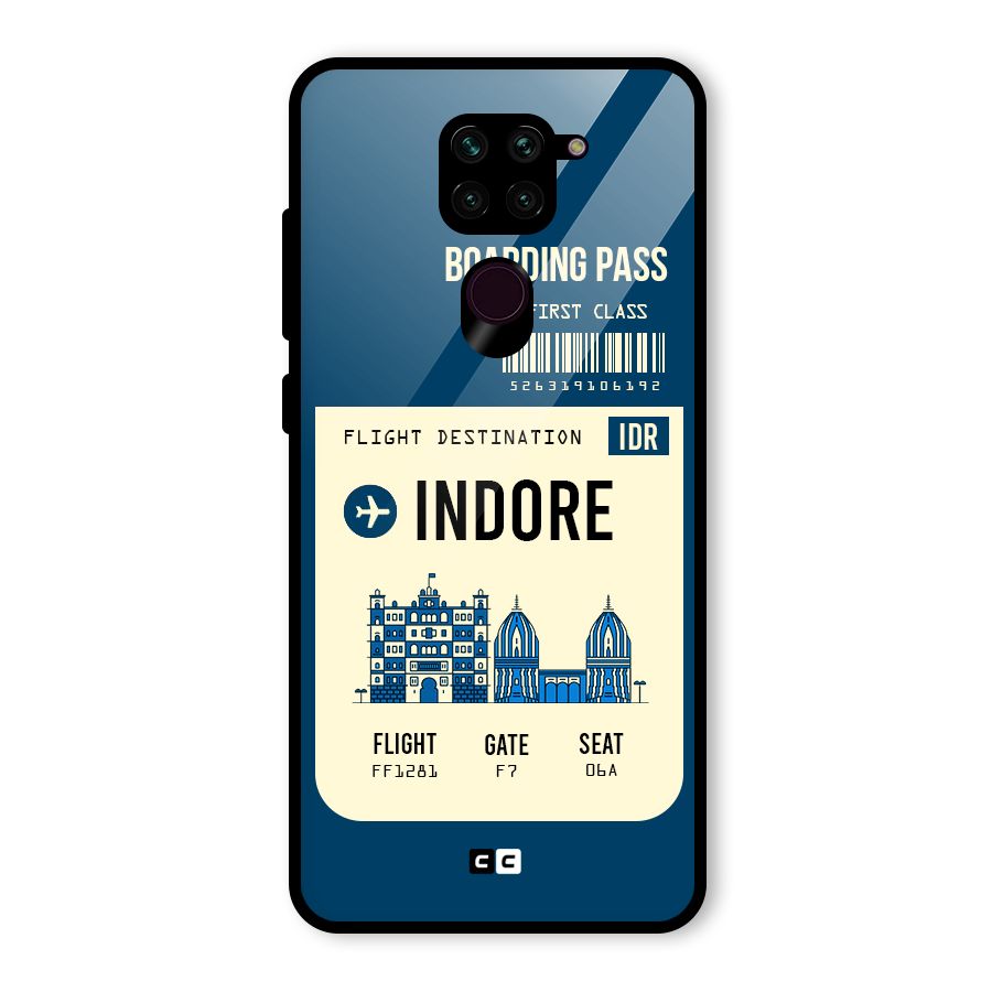 Indore Boarding Pass Glass Back Case for Redmi Note 9