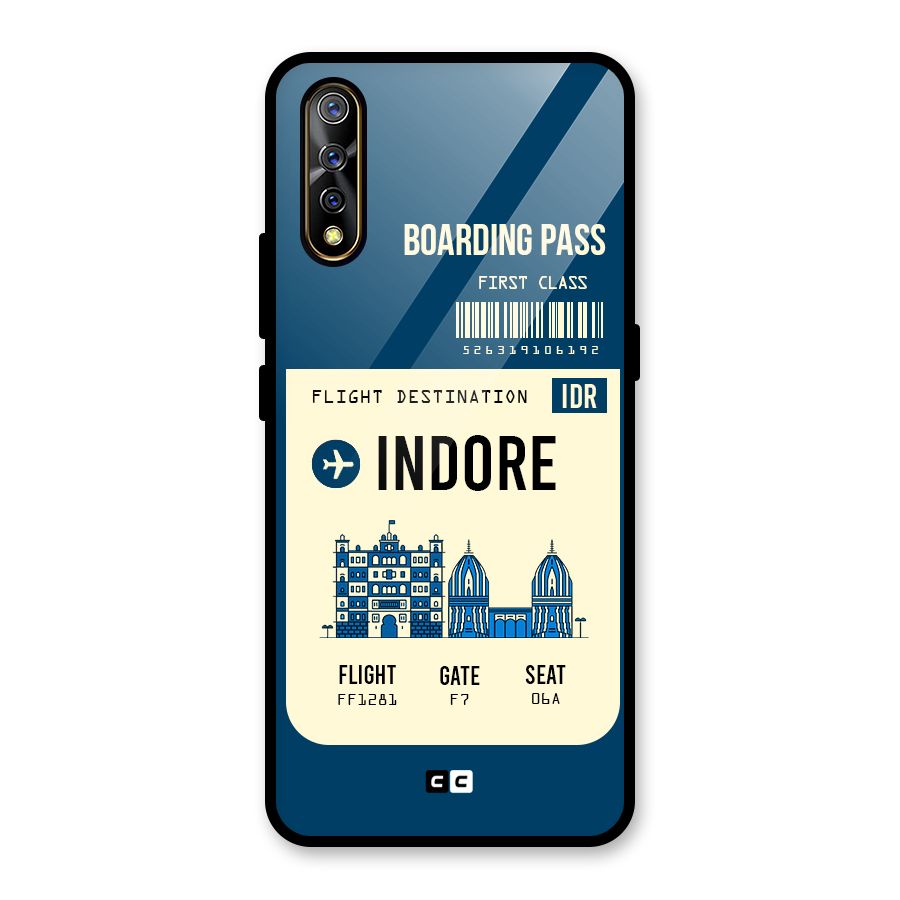 Indore Boarding Pass Glass Back Case for Vivo S1