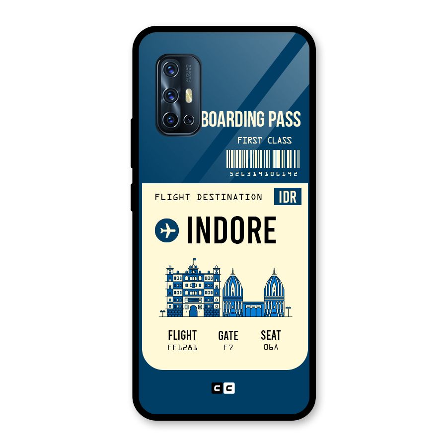 Indore Boarding Pass Glass Back Case for Vivo V17
