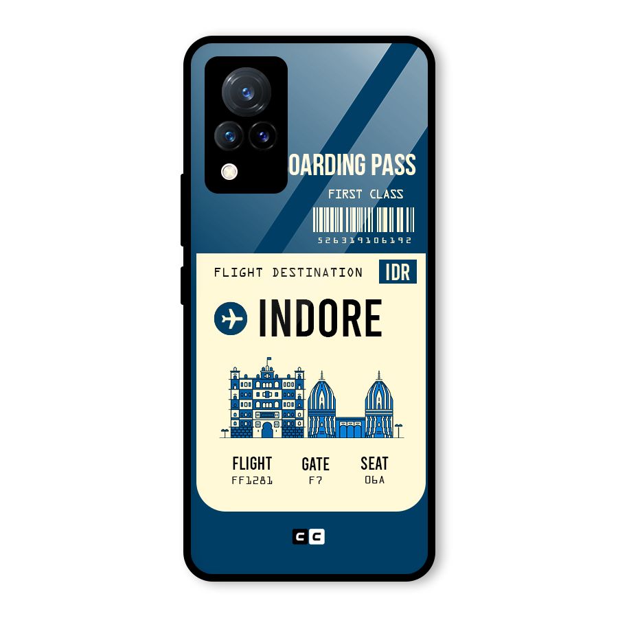 Indore Boarding Pass Glass Back Case for Vivo V21 5G