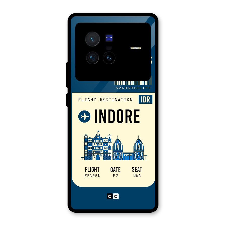 Indore Boarding Pass Glass Back Case for Vivo X80