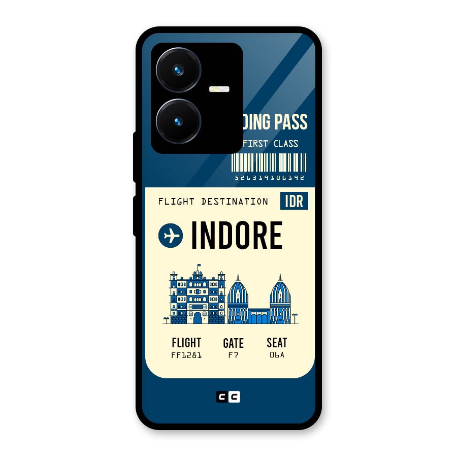 Indore Boarding Pass Glass Back Case for Vivo Y22