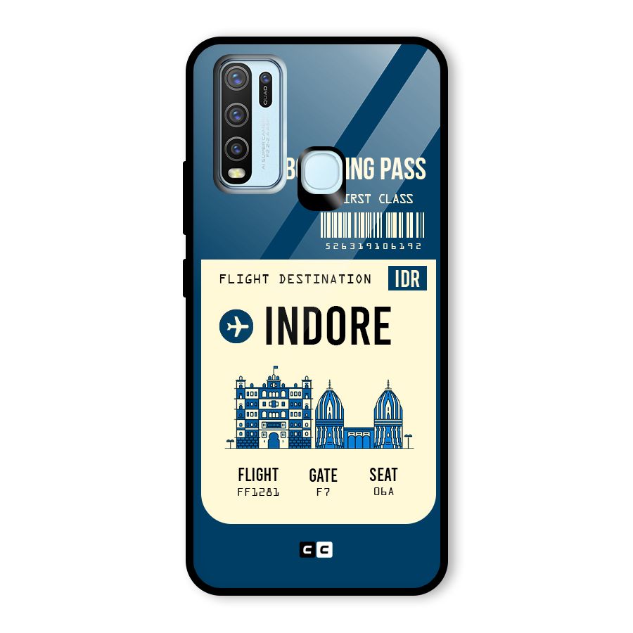 Indore Boarding Pass Glass Back Case for Vivo Y50