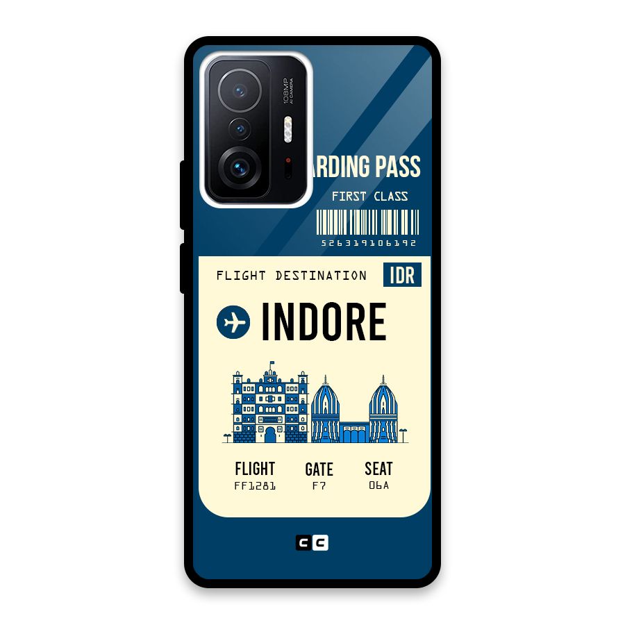 Indore Boarding Pass Glass Back Case for Xiaomi 11T Pro
