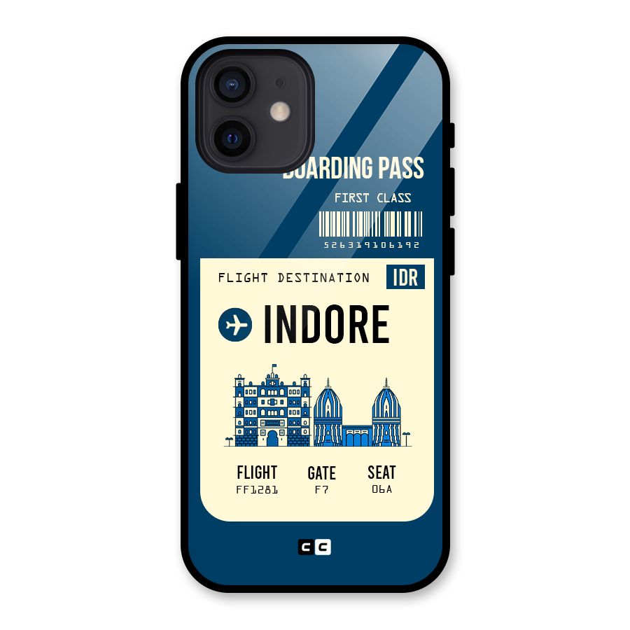 Indore Boarding Pass Glass Back Case for iPhone 12