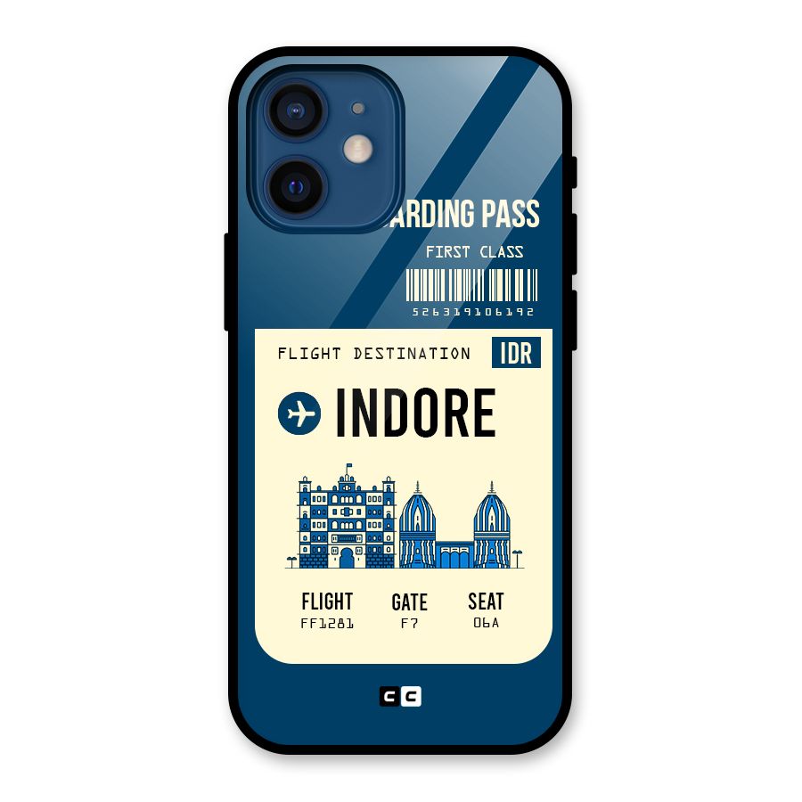 Indore Boarding Pass Glass Back Case for iPhone 12 Mini