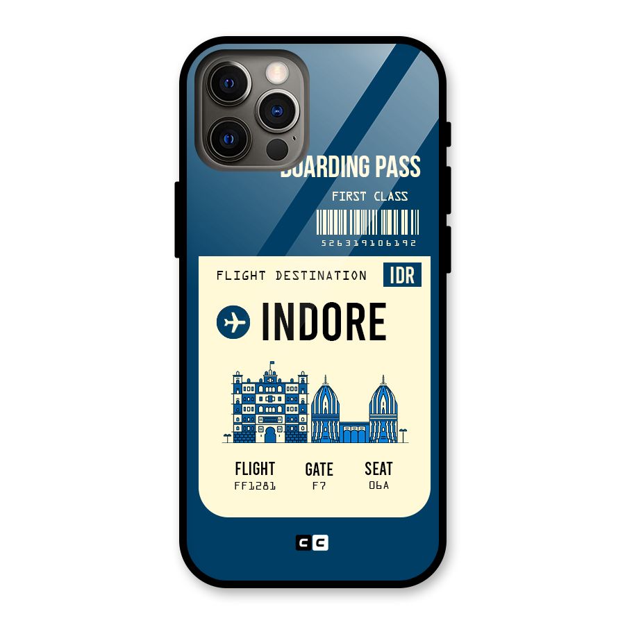 Indore Boarding Pass Glass Back Case for iPhone 12 Pro