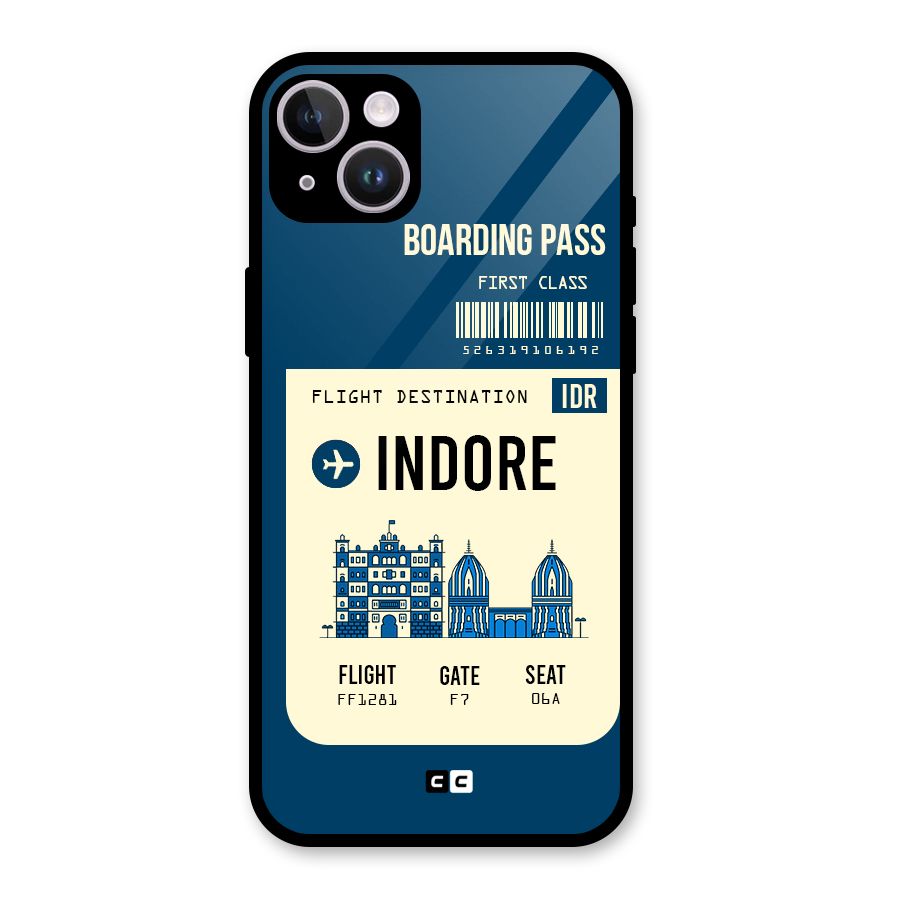 Indore Boarding Pass Glass Back Case for iPhone 14 Plus