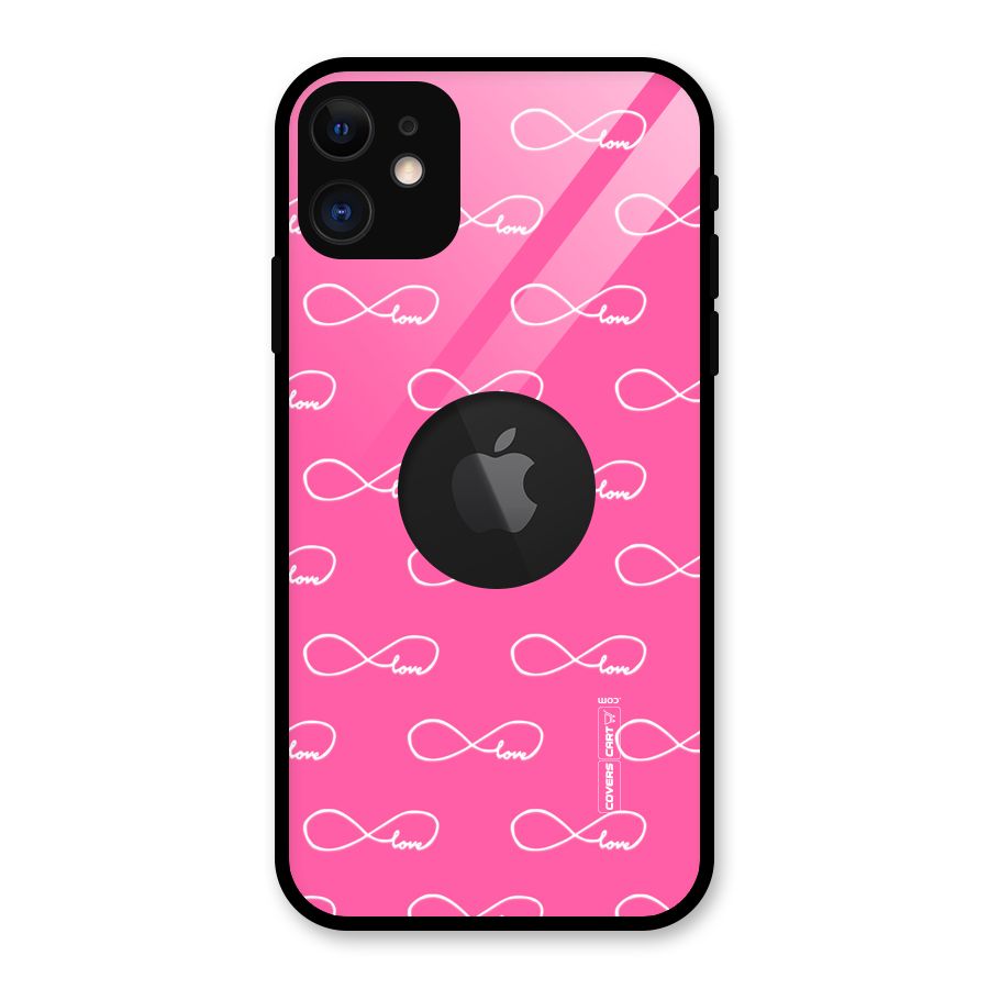 Infinity Love Glass Back Case for iPhone 11 Logo Cut