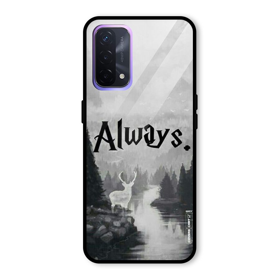 Invisible Deer Glass Back Case for Oppo A74 5G