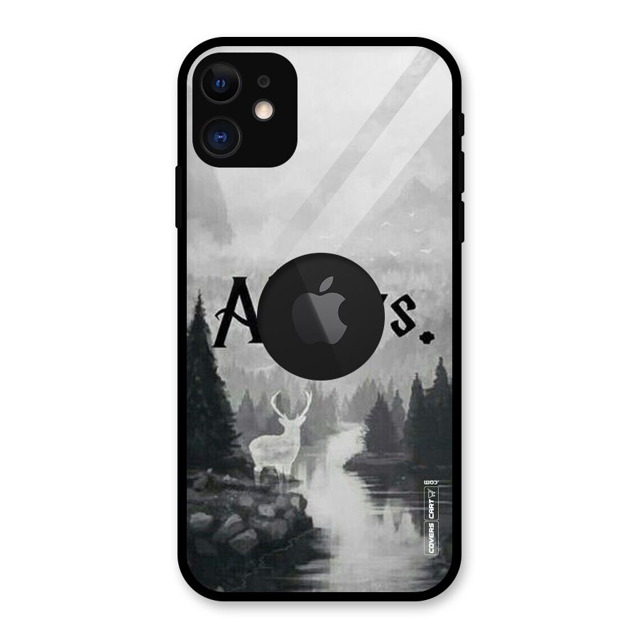 Invisible Deer Glass Back Case for iPhone 11 Logo Cut