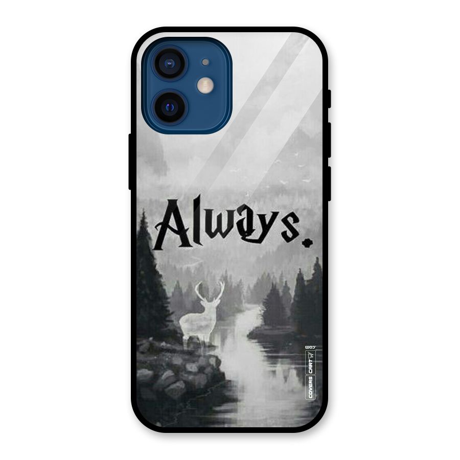 Invisible Deer Glass Back Case for iPhone 12 Mini