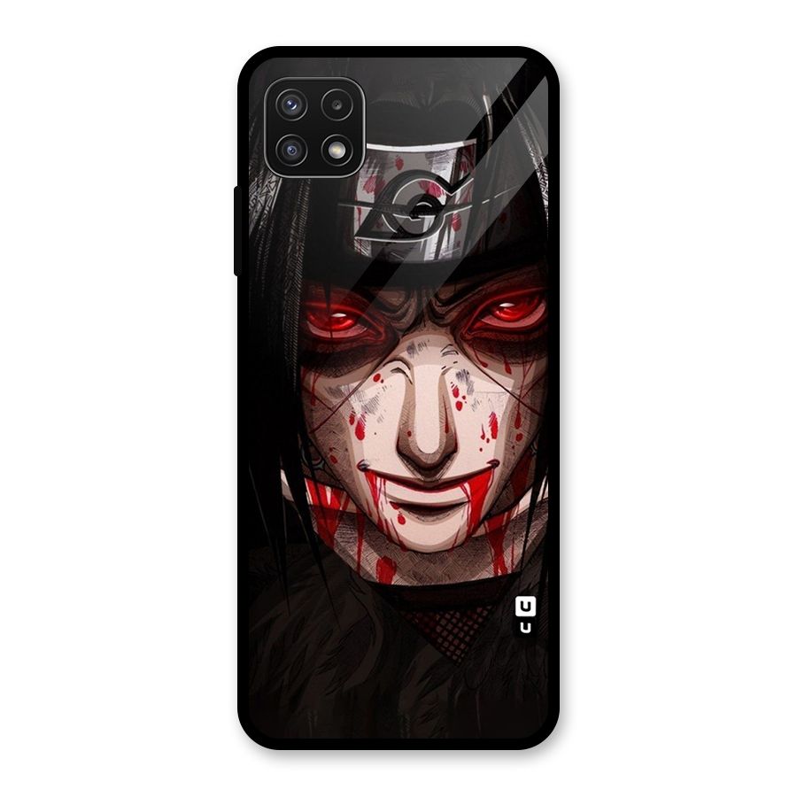 Itachi Uchiha Red Eyes Glass Back Case for Galaxy A22 5G