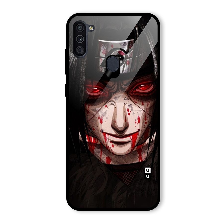 Itachi Uchiha Red Eyes Glass Back Case for Galaxy M11