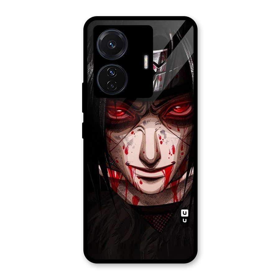 Itachi Uchiha Red Eyes Glass Back Case for Vivo T1 Pro