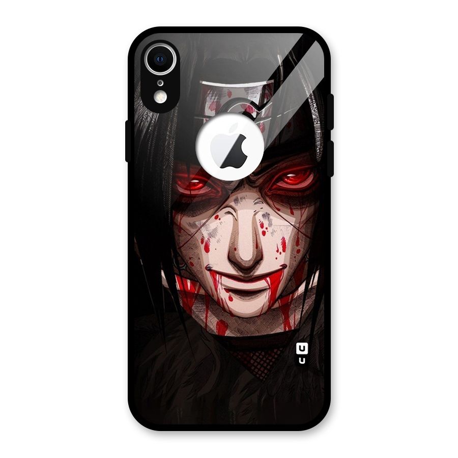 Itachi Uchiha Red Eyes Glass Back Case for iPhone XR Logo Cut