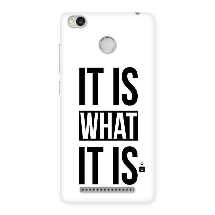Itis What Itis Back Case for Redmi 3S Prime