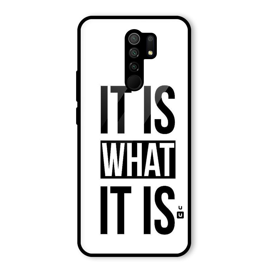 Itis What Itis Glass Back Case for Redmi 9 Prime