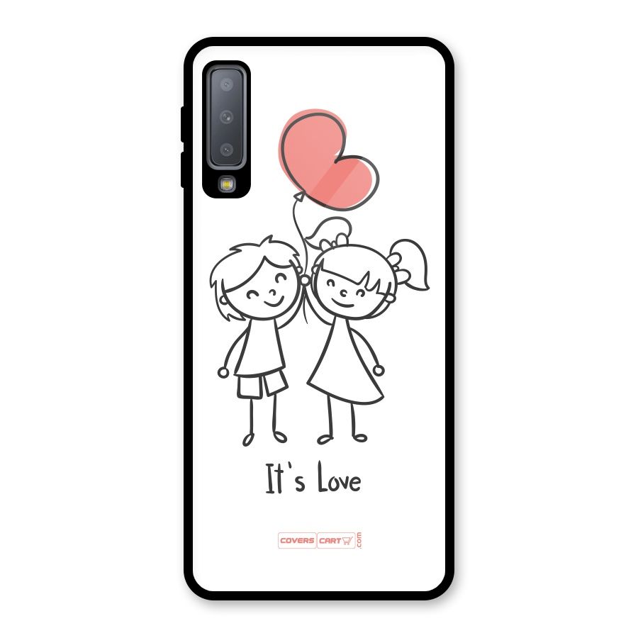 Its Love Glass Back Case for Galaxy A7 (2018)