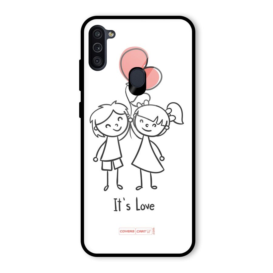 Its Love Glass Back Case for Galaxy M11