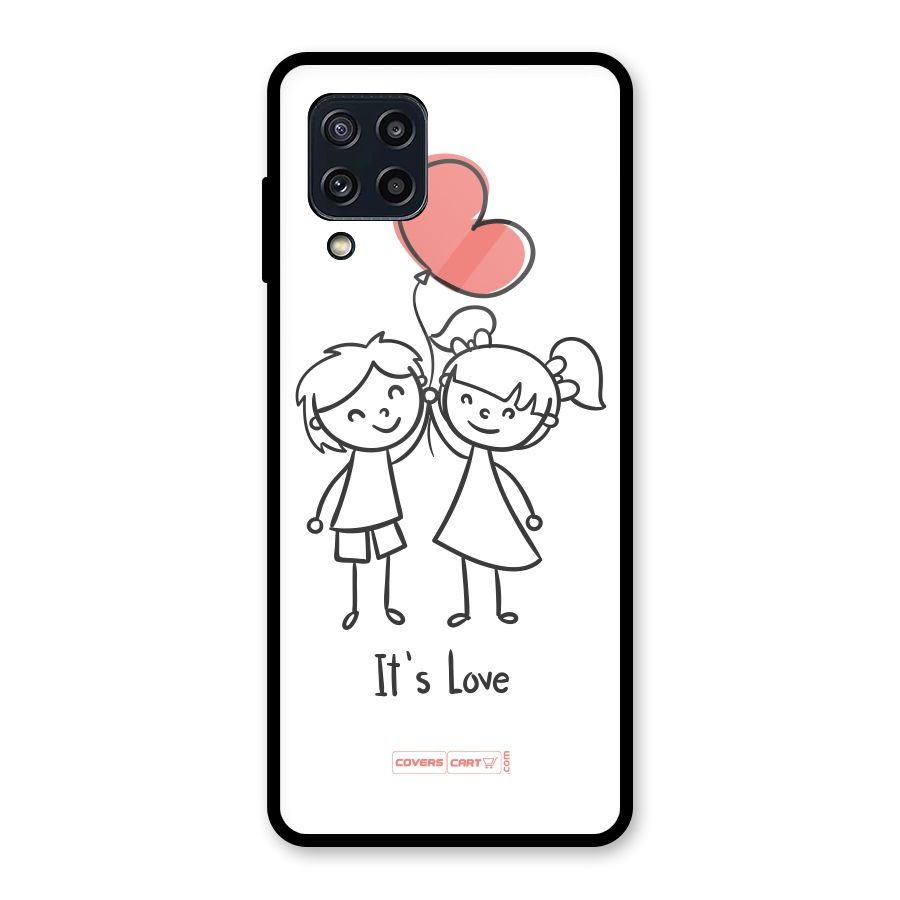 Its Love Glass Back Case for Galaxy M32