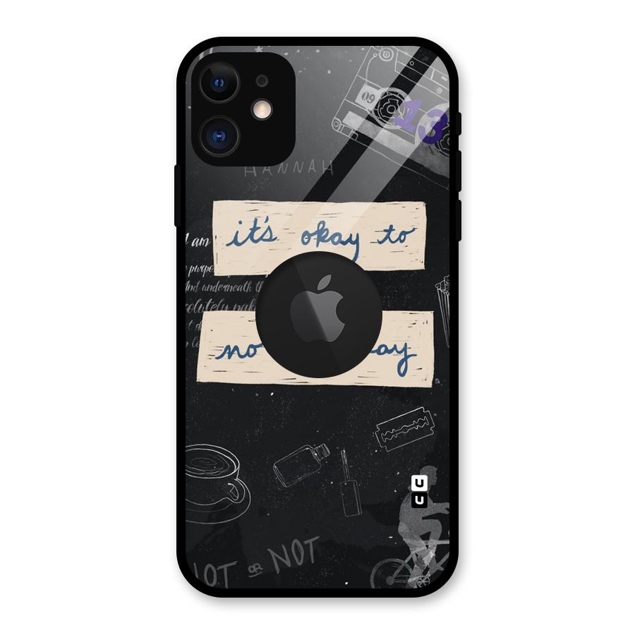 Its Okay Glass Back Case for iPhone 11 Logo Cut