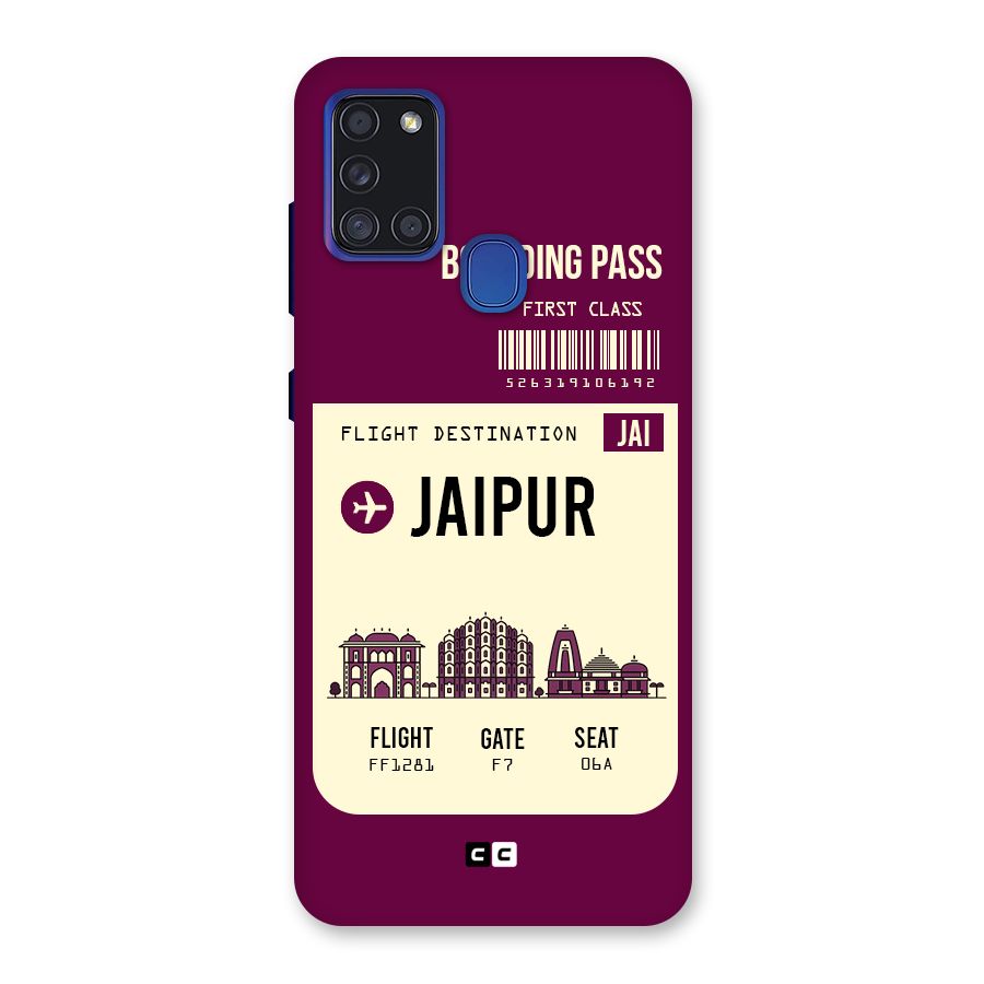 Jaipur Boarding Pass Back Case for Galaxy A21s