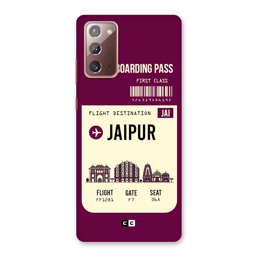 Jaipur Boarding Pass Back Case for Galaxy Note 20