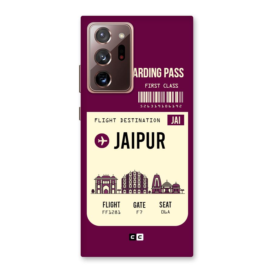 Jaipur Boarding Pass Back Case for Galaxy Note 20 Ultra