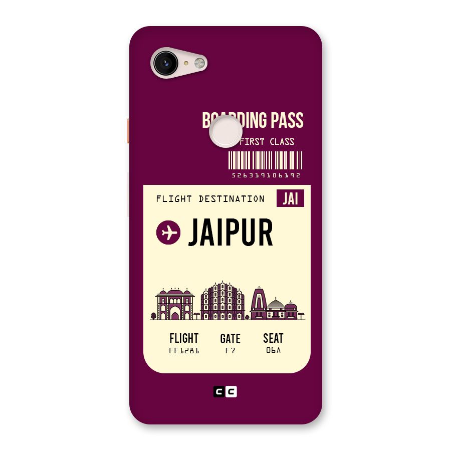 Jaipur Boarding Pass Back Case for Google Pixel 3 XL