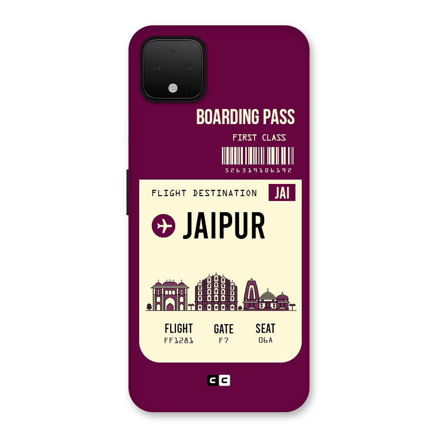 Jaipur Boarding Pass Back Case for Google Pixel 4 XL