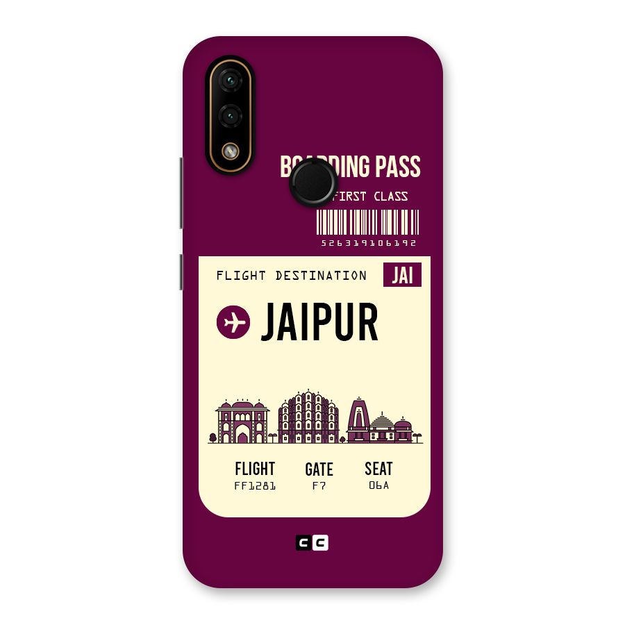 Jaipur Boarding Pass Back Case for Lenovo A6 Note